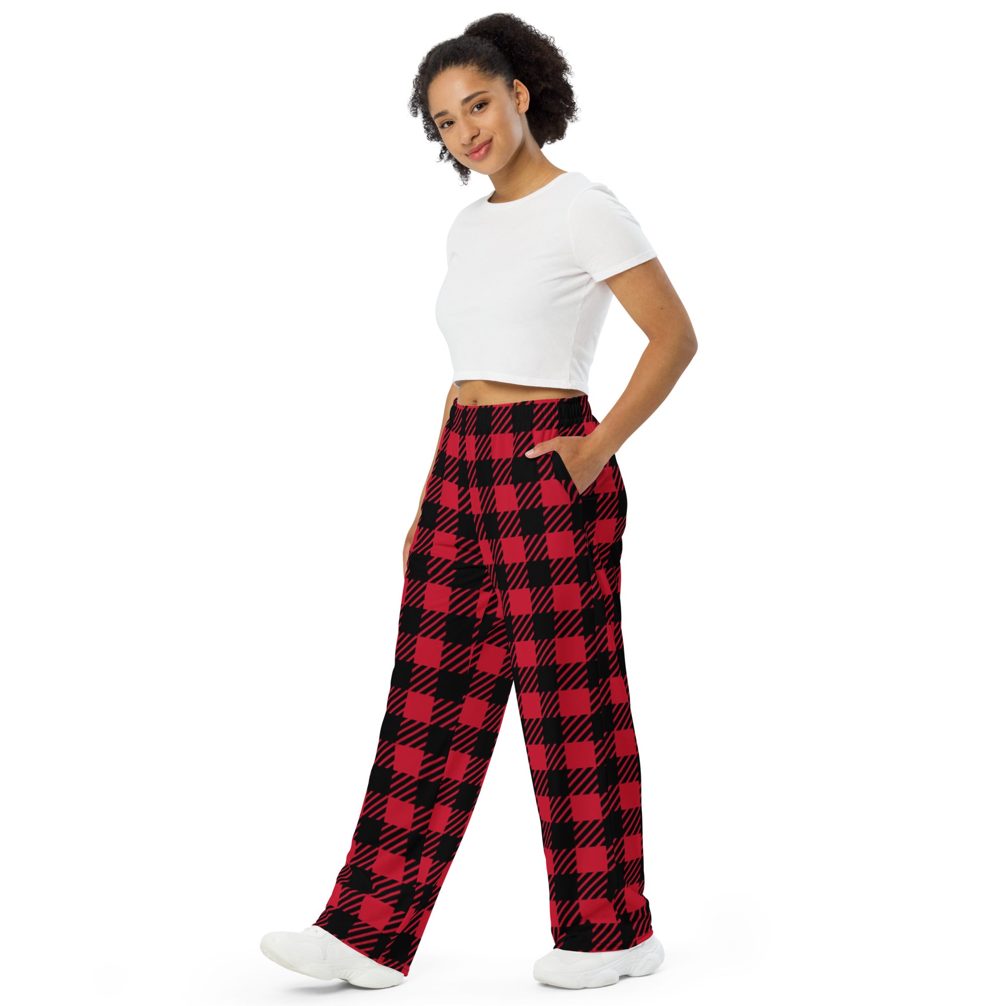 Checkered Wide Leg Lounge Pants